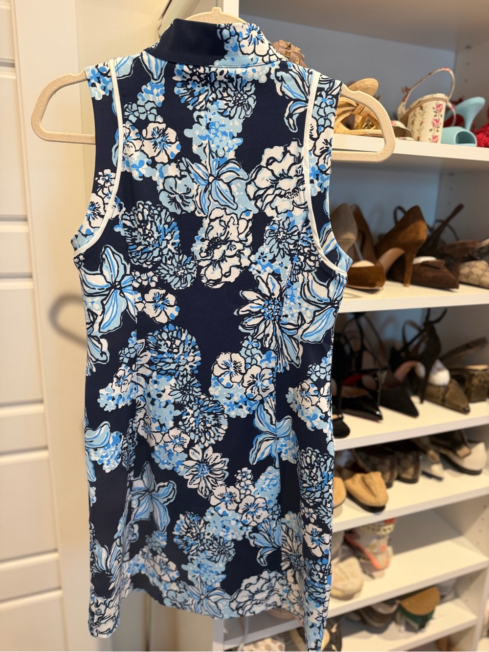 Lilly Pulitzer Luxletic Kathy Dress in Low Tide Navy Bouquet All Day - Picture 6 of 7